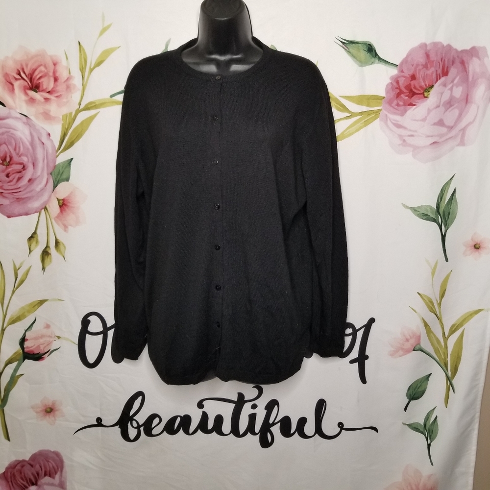 Sormani Wool Cardigan Black Italian Made Size 14